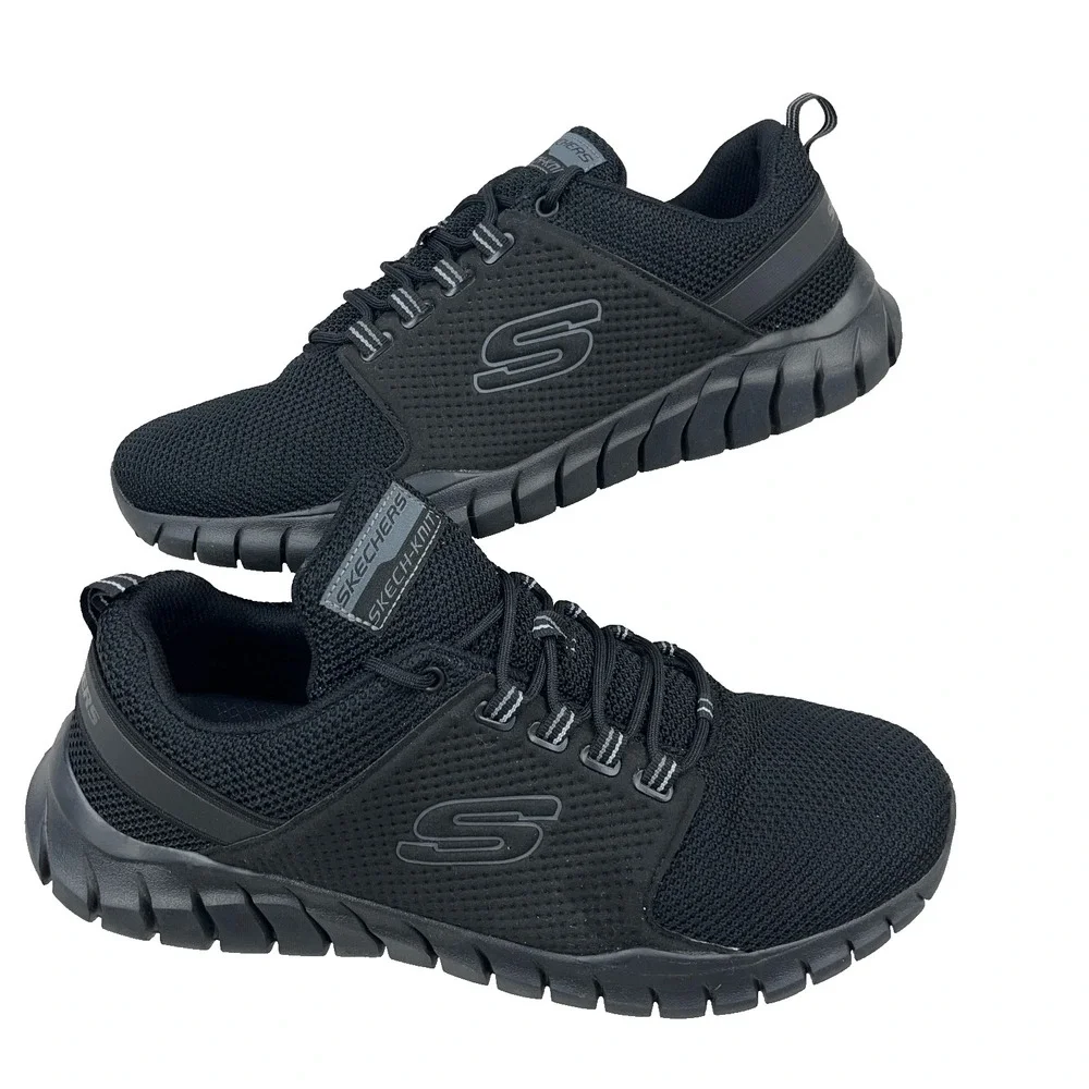 Skechers Black Lite-Weight Memory Foam Athletic Comfort Casual Walking Men Sz 13